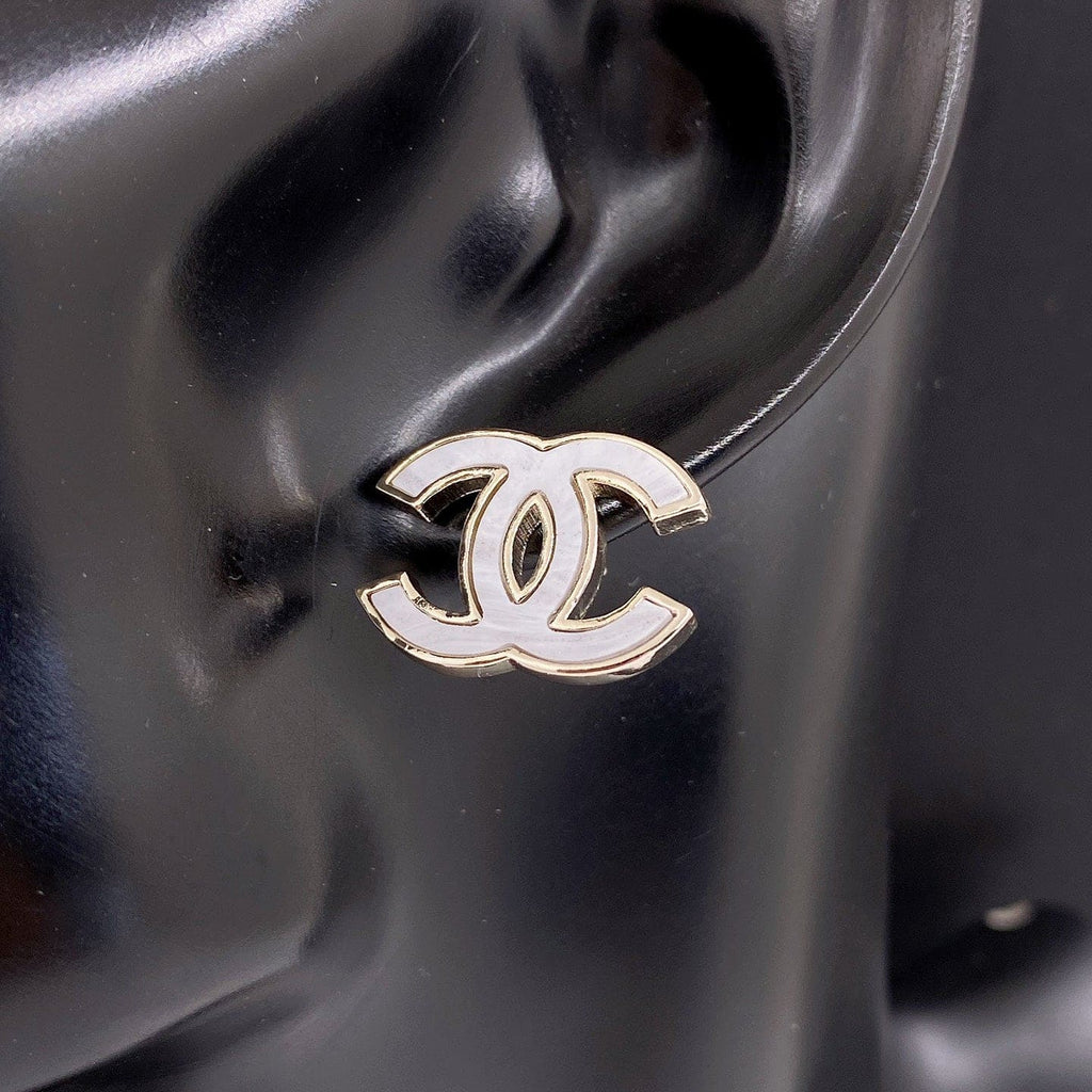 18K  Chanel Marble Earrings