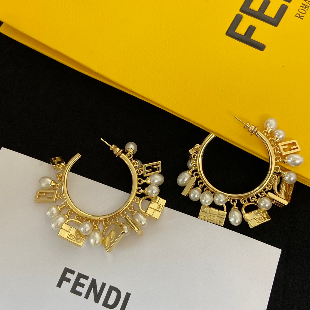 18K Fendi Pearls Earrings