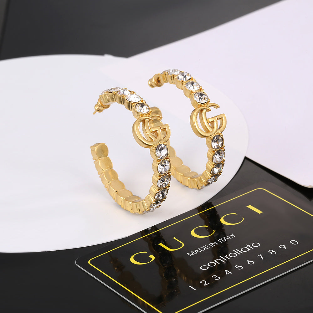 18K Double Gucci Circle Earrings