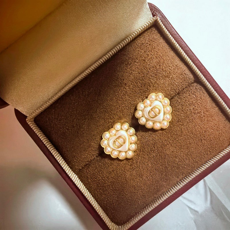 18K Petit Dior Baroque Stud Earrings