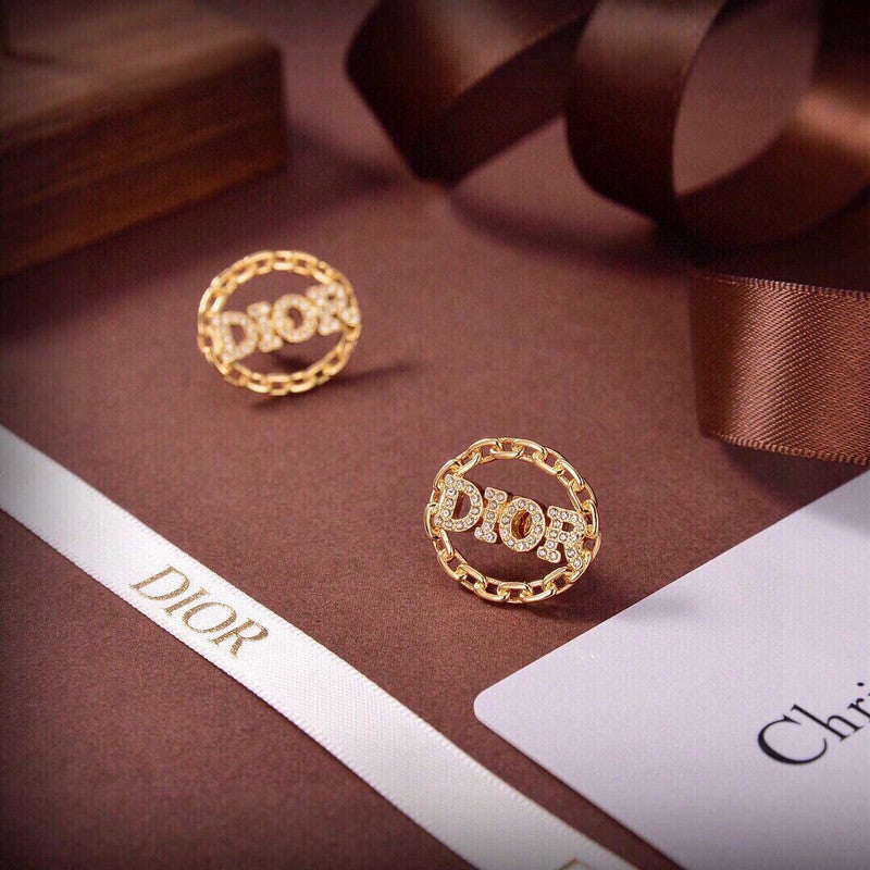 18K Dior Crystal Earrings