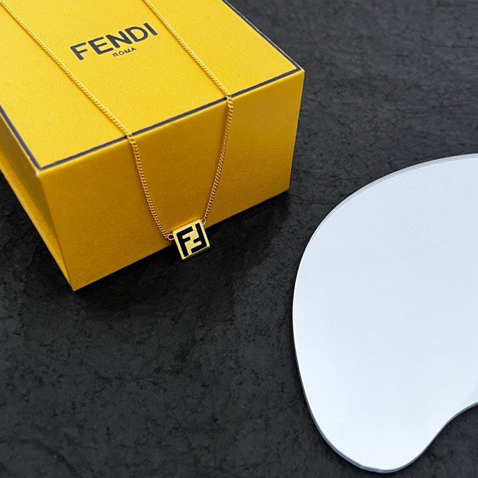 18K Fendi Forever Black Necklace