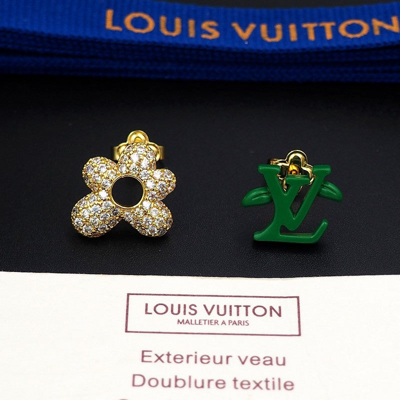 18K Louis Vuitton Blossom Green Diamond Earrings