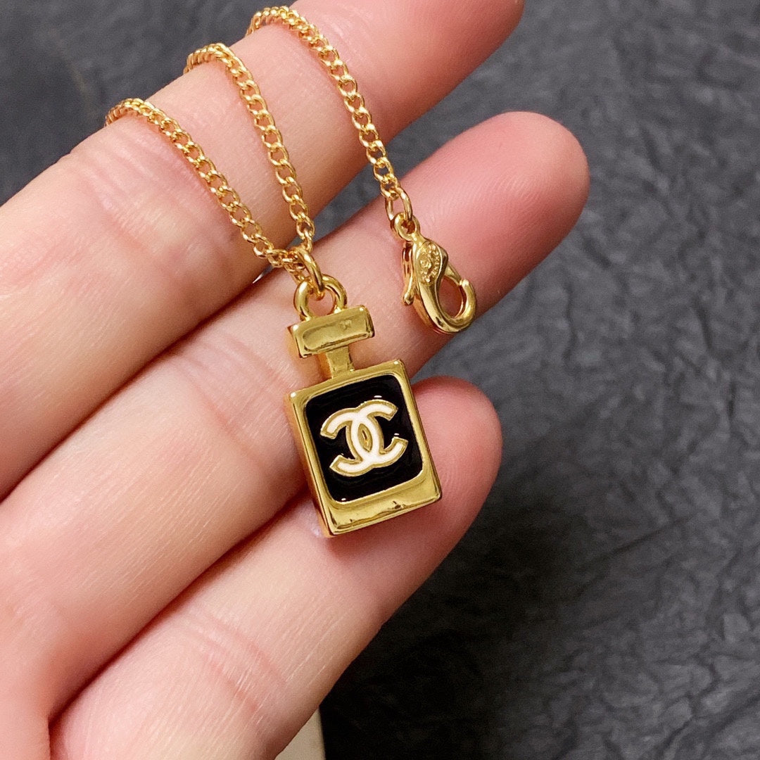 18K  Chanel Perfume Bottle Necklace