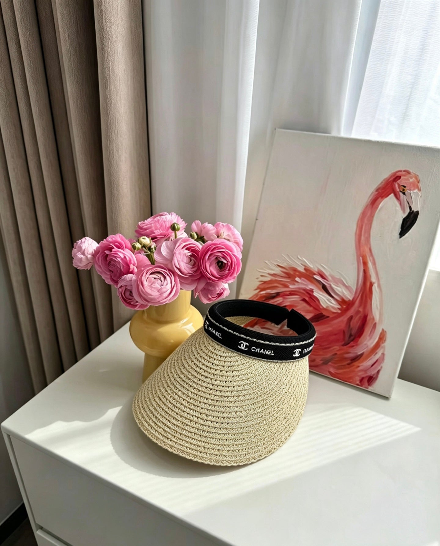 CHANEL Tweed Sun Visor Hat