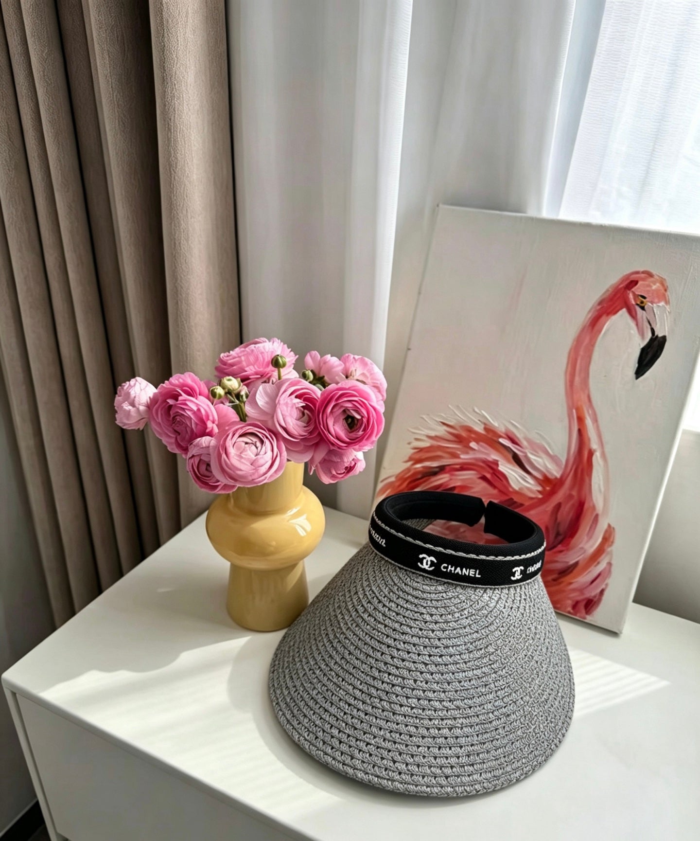 CHANEL Tweed Sun Visor Hat