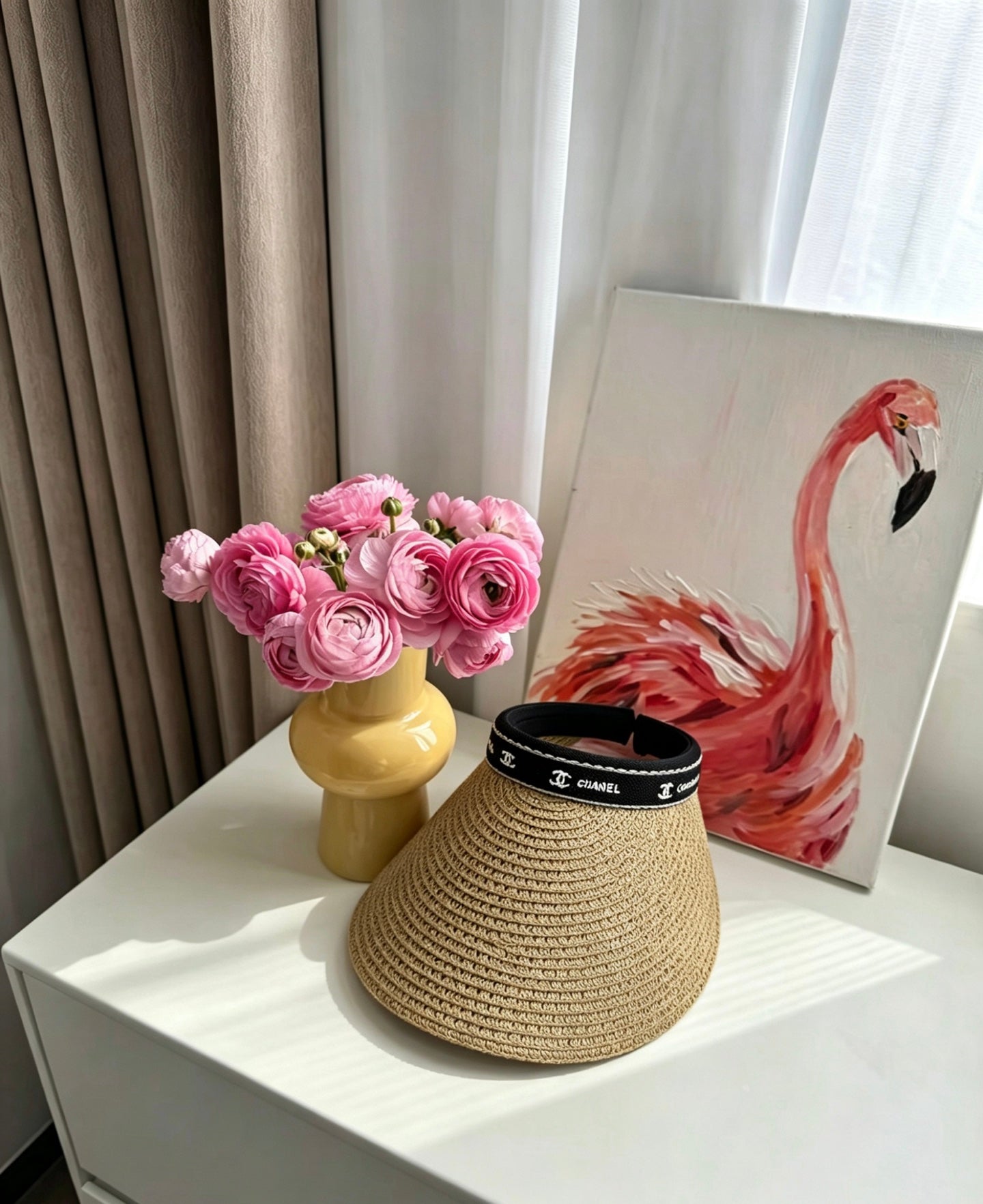 CHANEL Tweed Sun Visor Hat