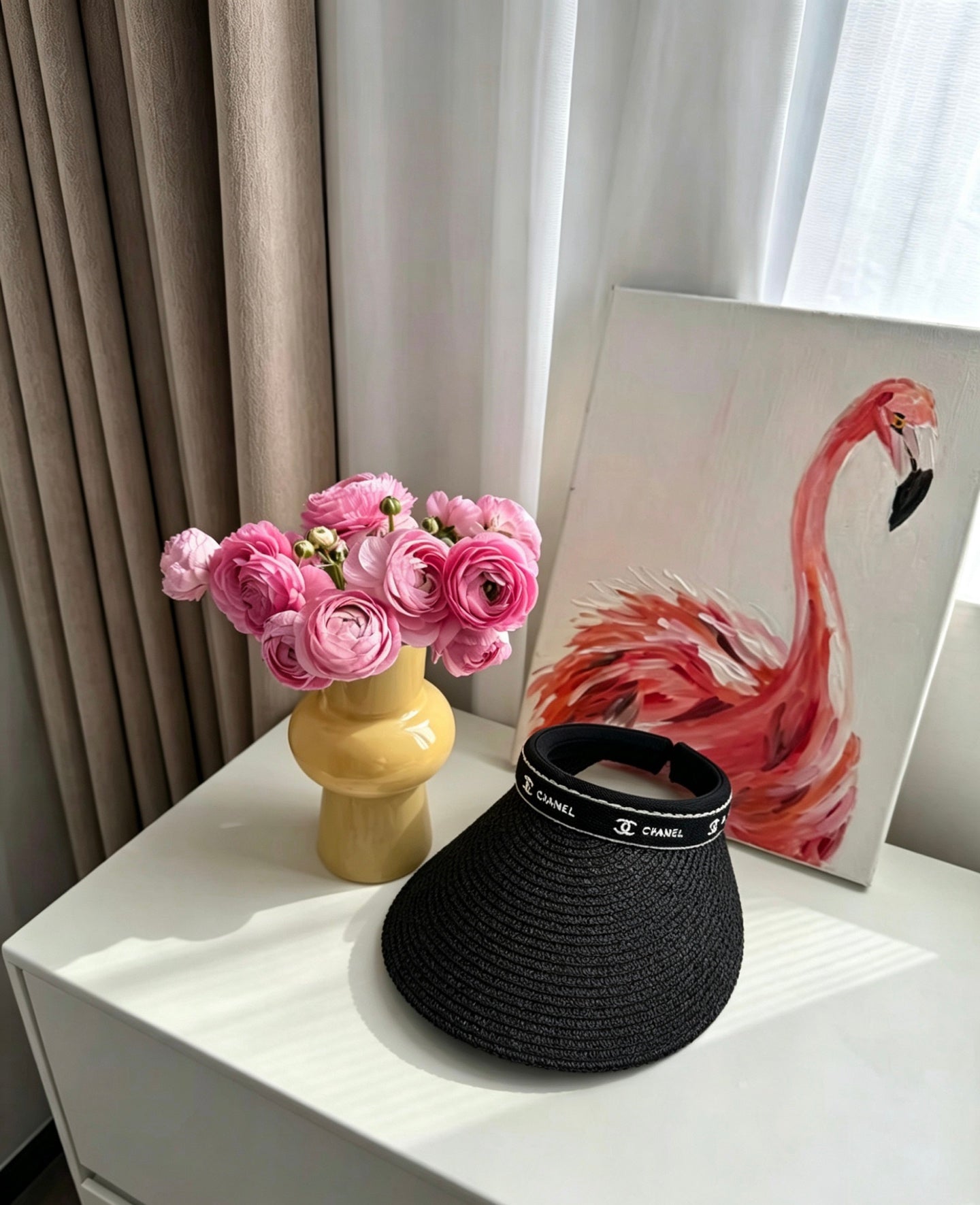 CHANEL Tweed Sun Visor Hat