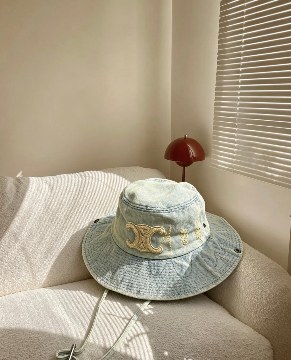CELINE Denim Triomphe Bucket Hat