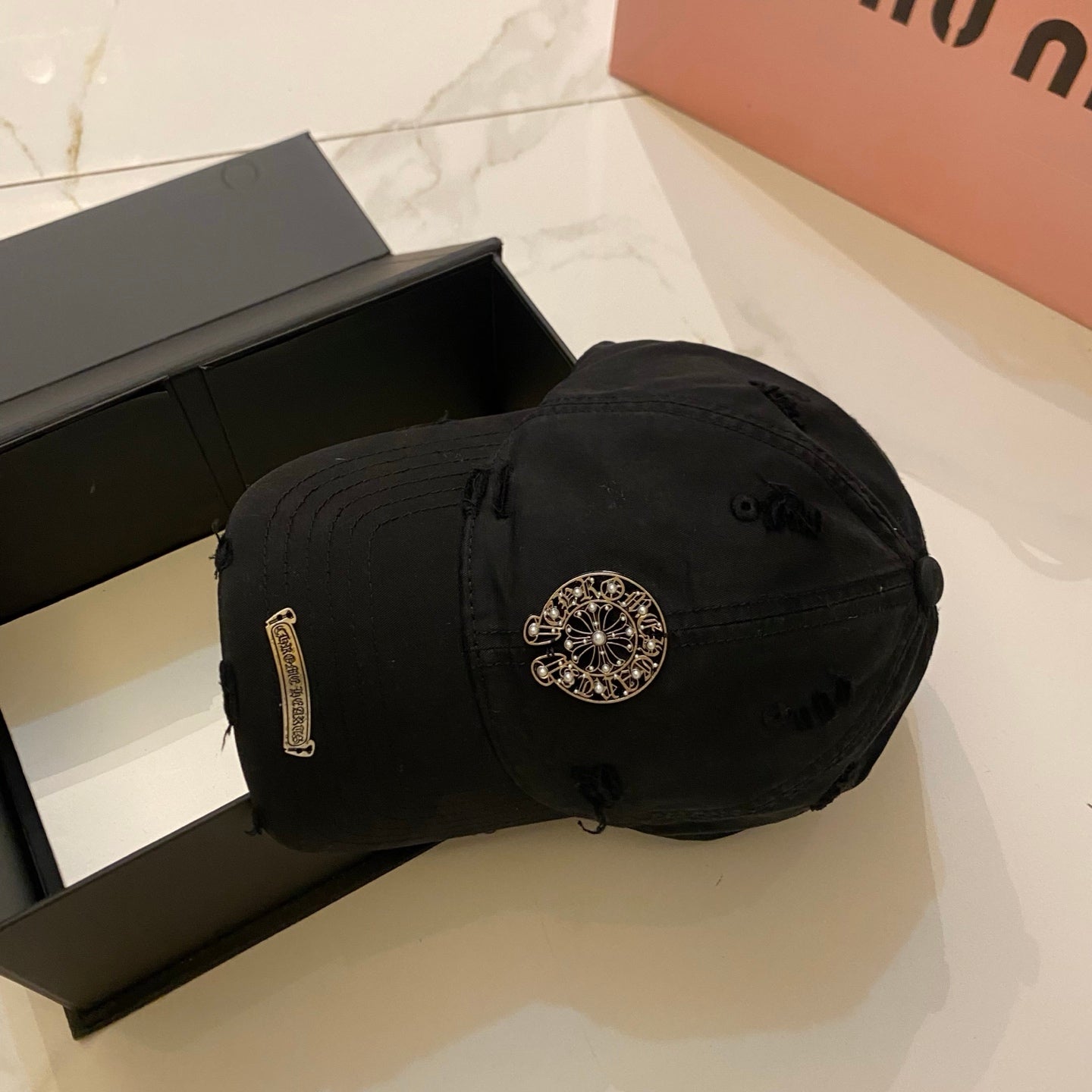 Chrome Hearts Distressed Baseball Cap