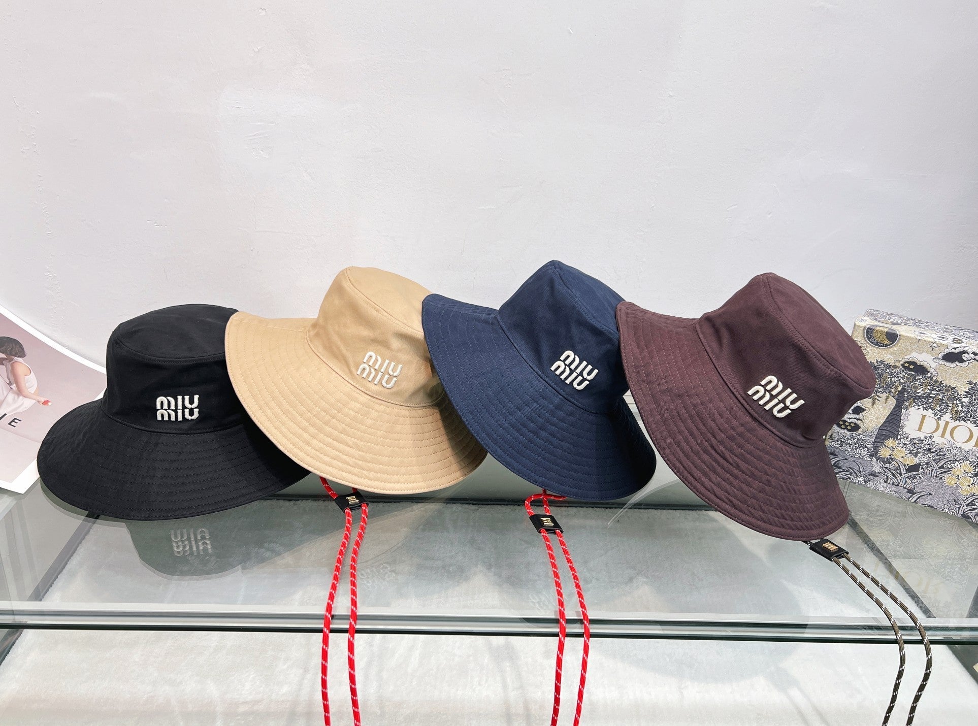 MIU MIU Wide Brim Bucket Hat