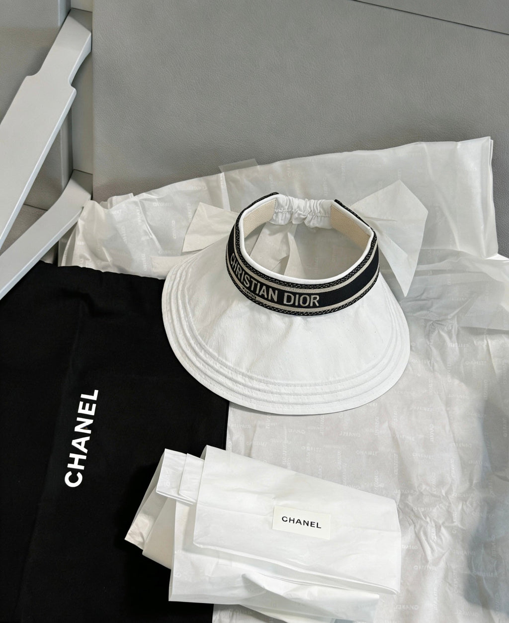 DIOR Polka Dot Sun Visor Hat