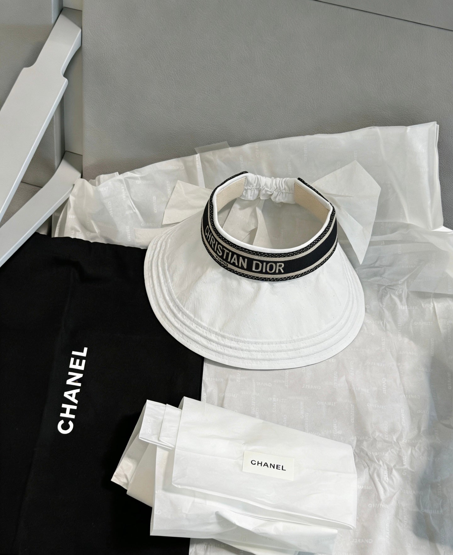 DIOR Polka Dot Sun Visor Hat